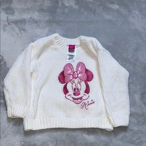 Cream Sweater with Pink Character Design